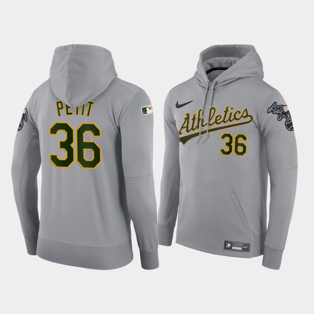 Men Oakland Athletics #36 Petit gray road hoodie 2021 MLB Nike Jerseys->oakland athletics->MLB Jersey